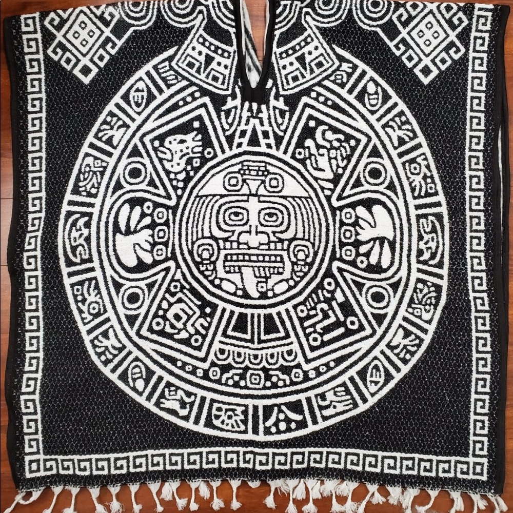 Mexican Gaban Cape Poncho Reversible unisex